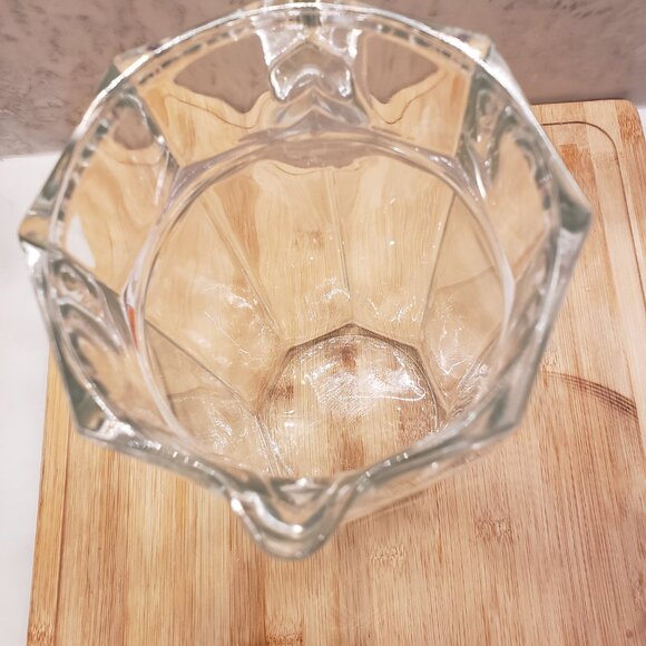 Vintage Octagonal Clear Glass Pitcher - Picture 4 of 7